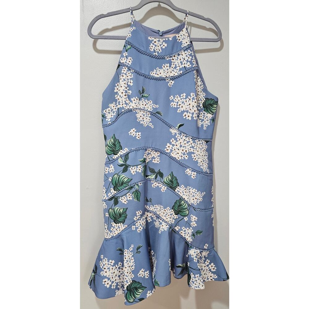 Keepsake Dress Wild Thoughts, Ruffled Curved Hem, Lined, Floral, Sexy, New Sz L - Picture 6 of 13